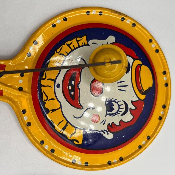 VTG Kirchhoff Clown Tin Noisemakers Colorful Carnival Clacker Toys Retro C. 1940 - Picture 10 of 13